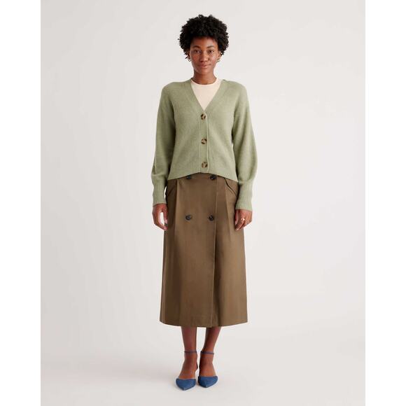 Quince Baby Alpaca-Wool Cropped Cardigan in Sage - Picture 1 of 7